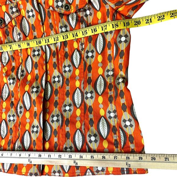 Multiples 3/4 Sleeve Blazer Denim Jean Jacket Snap Buttons Size S Orange Autumn - Picture 11 of 16